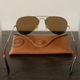 thumbnail image 2 of RB-Hip Hop-sunglasses Large Metal Polarized Classic Gold Aviator With Brown Crystal Lenses, 2 of 5