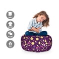 thumbnail image 2 of Abstract Storage Toy Bag Chair, Contemporary Pattern of Circles and Polka Dots, Stuffed Animal Organizer Washable Bag, Small Size, Purple Brown, by Ambesonne, 2 of 3