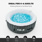 CO-Z 4-6 Person 7ft Inflatable Hot Tub Pool with Massage Jets and All Accessories Gray