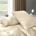 thumbnail image 4 of Cloud fino Silk Satin Sheet Set| 100% Pure Silk Satin Sheet Set 7pc Silk Fitted Sheet 15" Deep Pocket, Silk Flat Sheet, Silk Duvet Cover & Pillowcases Set !!(Full Ivory), 4 of 6