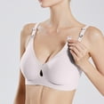 thumbnail image 2 of Plus Size Nursing Bra Front Closure Thin Design Underwear for Pregnancy Support and Comfort #Pink,L, 2 of 5