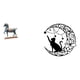 thumbnail image 1 of Escultura De Caballo De Pie Y Gato Negro Para Escritorio Y Pared, Decoración Feng Shui, Adorno De Estantería, Luna De Metal, Regalos Para Amantes De Los Gatos, Decoración De Sala De Estar., 1 of 8