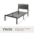thumbnail image 5 of Amolife Twin Size Metal Platform Bed Frame with Linen Fabric Button Tufted Upholstered Headboard, Grey, 5 of 10