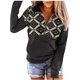 thumbnail image 1 of Moda mujer manga larga otoño impresión cremallera blusa sudaderas jerseys camisas Tops Fridja  fhghd2579, 1 of 7