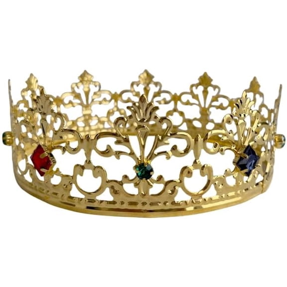 Dress Up America Gold Royal Crown for Kids - Renaissance King & Queen Costume Accessory - Headpiece for Halloween & Dress Up