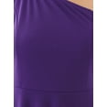 thumbnail image 6 of INSPIRE CHIC Women's One Shoulder Dresses Sleeveless Elegant Bow Cocktail Midi Dress S Purple, 6 of 7