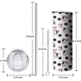 thumbnail image 5 of 20oz White Cow Bow Cloud Pattern Skinny Tumblers Stainless Steel Tumbler with Lid and Straw,Vacuum Insulated Double Wall Travel Tumbler Cups with Cleaning Brush for Coffee,Tea, 5 of 6