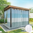 thumbnail image 6 of Colorful Stripe Outdoor Curtains for Patio Waterproof,Windproof Privacy Curtains with Weighted Bottom,Modern Teal Blue Green Vertical Striped Outside Drapes for Picnic Garage Yard 54"x95" 2 Panel, 6 of 8