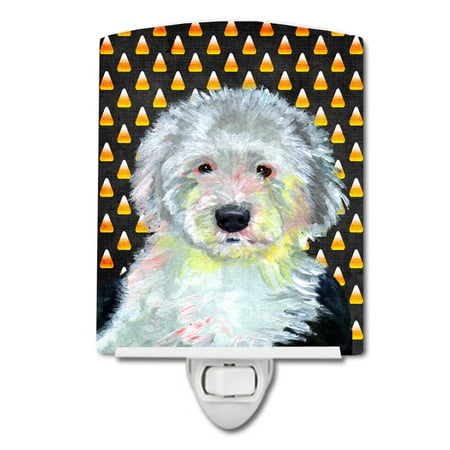 

Caroline s Treasures LH9046CNL Old English Sheepdog Candy Corn Halloween Portrait Ceramic Night Light 6x4x3