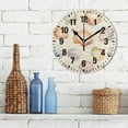thumbnail image 3 of Yayeee 10" Wall Clock Battery Operated Quartz Round Silent Non-Ticking Home Decor,Beige Seashell, 3 of 6