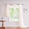 thumbnail image 3 of WARM HOME DESIGNS 24 Feet Long White Beige Sheer Window Scarf. These XXL Length Valance Scarves 56 X 288 Inches in Size. Works as Bed Canopy or for Any Decorative Project. AM Beige 288, 3 of 3