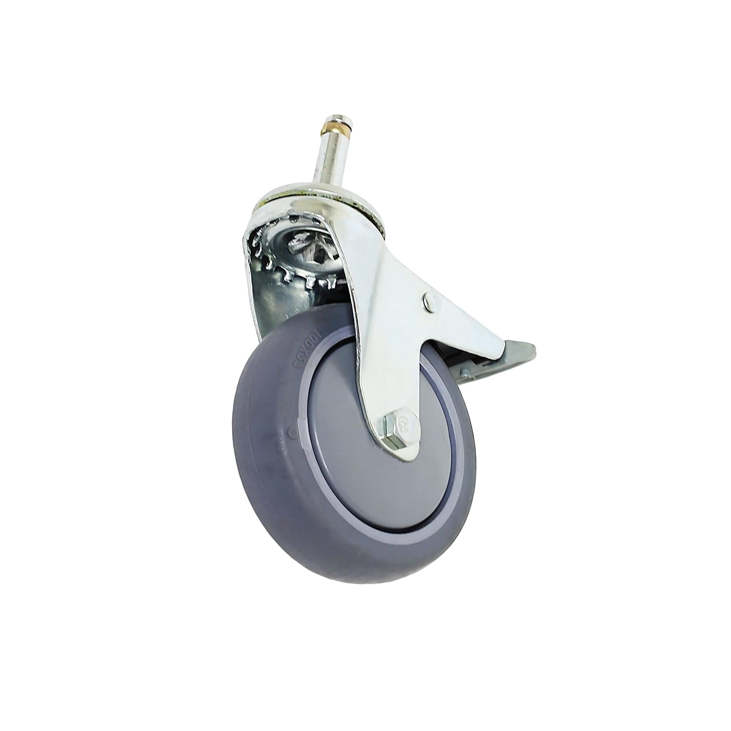 TrueCraftware- 4" Replacement Swivel Caster with Brake for Bussing/Utility Cart- Heavy Duty Casters Swivel Plate Castor Wheels for Cart
