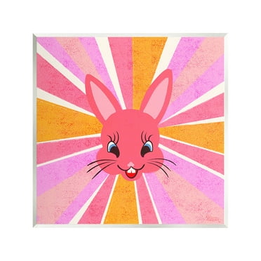 Stupell Industries Happy Bunny Sunburst Animals & Insects Painting Unframed Art Print Wall Art, 12 x 12