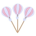 thumbnail image 1 of EeaseMX 9 adornos para cupcakes con purpurina en forma de globo aerostático, creativos palillos de peluche para cupcakes, decoración para bodas, cumpleaños, fiestas, baby showers y Navidad (blanco), 1 of 7