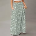 thumbnail image 2 of WTOBBY Women's Flowy Bohemian Floral Maxi Skirt Casual Summer Beach Long Skirt Elastic Waist Lightweight Tiered Pleated Skirt with Side Slit and Drawstring Closure,Mint Green 2XL, 2 of 5