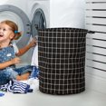 thumbnail image 4 of Stylish Patterned Linen Laundry Hamper Large Open Top Breathable Fabric For Bedroom Bathroom Durable And Easy Design, 4 of 5