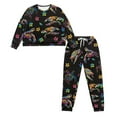 thumbnail image 4 of Yuyamidu Colorful Sea Turtle Women Sleepwear Pajama Set Long Sleeve Nightwear 2 Pack Flower Home Long Pant & Pullover T-shirt Outfits Comfy Crew Neck Pajamas Size L, 4 of 7