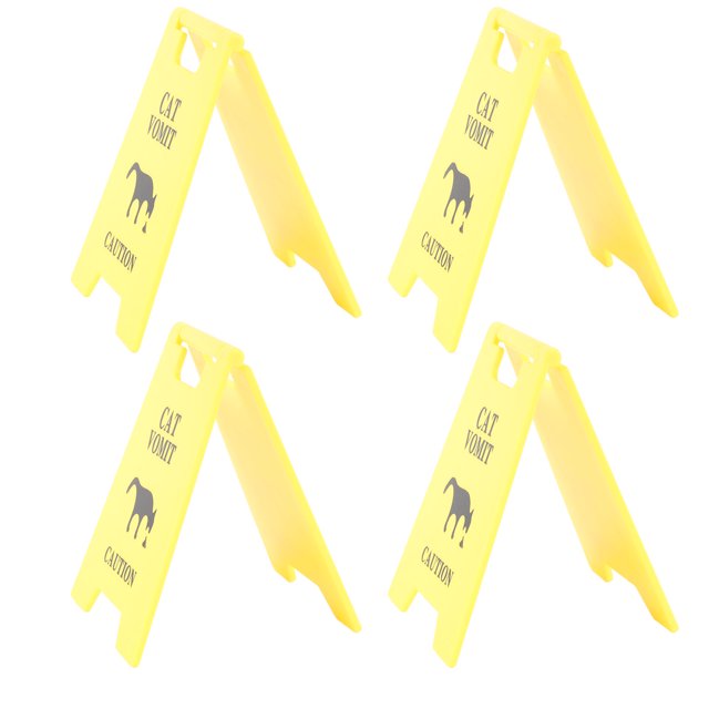 Cat Vomit Sign, ABS Water Resistant Creative Cat Vomit Warning Sign Lightweight for Room