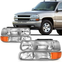Clear Lens For 00-06 Chevrolet Suburban/Tahoe Headlights Assembly Headlamps Pair