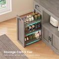 thumbnail image 6 of Farmhouse Pantry Cabinet, Tall Kitchen Pantry Storage Cabinet with Power Outlets & Microwave Stand, 47.3" Wide Large Kitchen Cabinet with Drawer, Storage Cart & 3 Door Shelves for Dining Room, Grey, 6 of 9