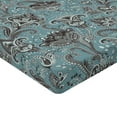 thumbnail image 4 of Ambesonne Oriental Floral Fitted Sheet, Boho Bloom Paisley, Queen Size, Cadet Blue Dark Cocoa, 4 of 5