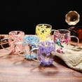 thumbnail image 7 of 12Oz Double Wall Clear Glass With Handle Artistic Insulated Cup With Petal Painting Colorful Mugs For Hot Cold Beverages Cappuccino Latte Espresso Coffee Juice(Yellow-350Ml), 7 of 7