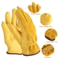 thumbnail image 4 of Guantes de protección para el trabajo, 1 par de guantes de trabajo de cuero de 2 capas, guantes de cuero diseñados para durar, 4 of 8
