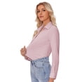 thumbnail image 3 of Camisas con botones Siliteelon para mujer de manga larga rosa 3XL, 3 of 9