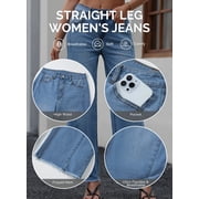 DOKOTOO Womens Wide Leg Jeans High Waisted Loose Fit Strechy Comfort Raw Hem Frayed Denim Pants