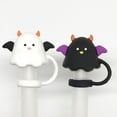thumbnail image 6 of Halloween Cute Black White Ghost Straw Topper For 30 And 40 Tumbler With Handle Proof Reusable Straw Tips Lids Accessories, Halloween Decorations, 6 of 8