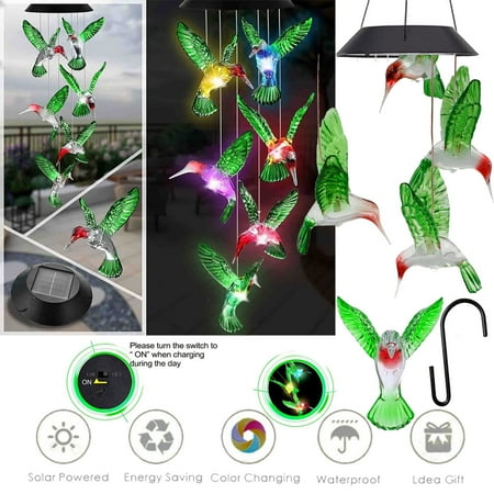 

2022 Solar color changing LED wind chimes garden garden chandelier decoration