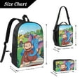 thumbnail image 4 of Curious George Three piece backpack set young backpack combination backpack lunch bag pencil case, 4 of 5