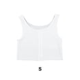 thumbnail image 3 of Sonducket Carpeta de pecho plano para mujer, portátil, lavable, transpirable, Color sólido, Flexible, elástico, absorbente de sudor, chaleco, Ropa interior Blanco S, 3 of 6