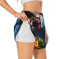 thumbnail image 3 of Lsque Playful Colorful Dragons Flowers Printed Women's Running Shorts with Liner Pockets,Elastic Quick Dry Workout Athletic Gym Yoga Shorts,Womens High Waist Shorts-X-Large, 3 of 9