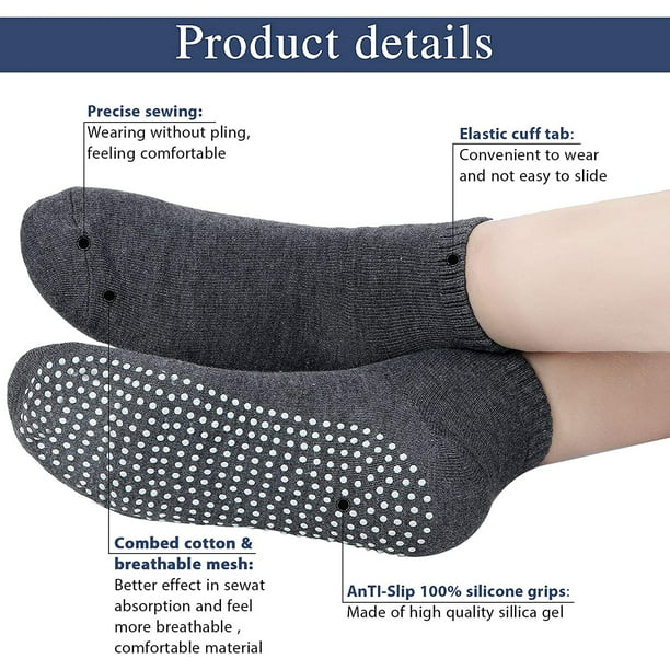 5 Pairs Unisex Non Slip Grip Socks Anti-Skid Slipper Barre Socks Sticky  Socks for Yoga Pilates Barre Home Workout Sports (Mixed Color) 