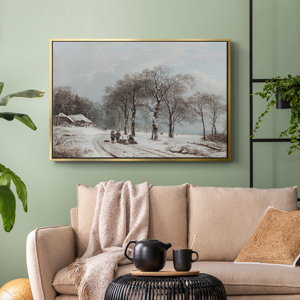 Vintage Landscape-CCLXX By Wexford Home Framed in Gold Wood Gallery Wrapped Canvas 17 in. x 25 in.