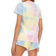 thumbnail image 6 of Women Tie-Dyed Short Sleeve Elastic Waist Pajama Set, 6 of 6