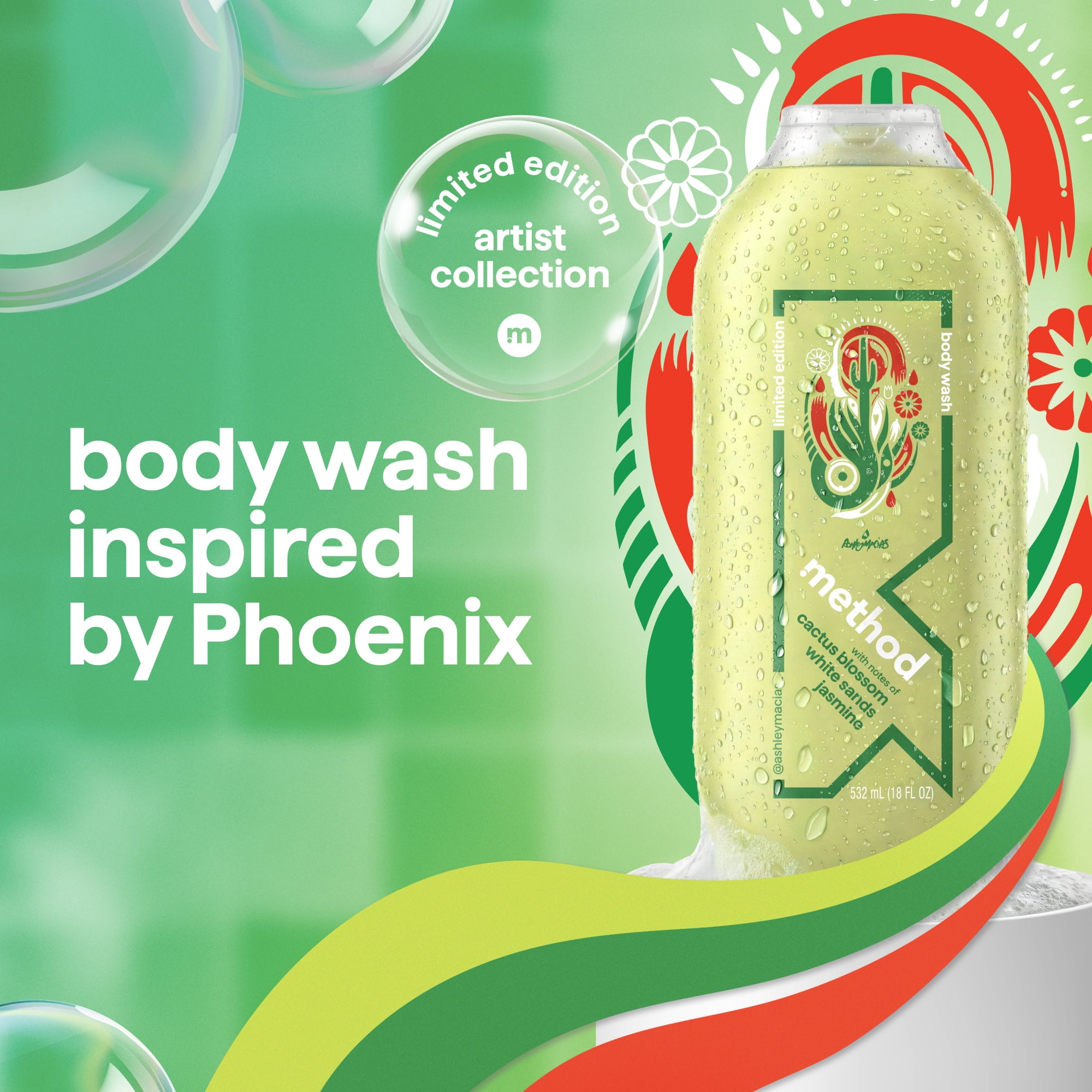 limited edition body wash, artist collection, Phoenix