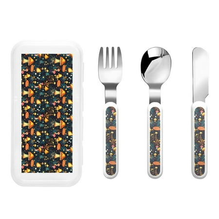 

Daiia Colorful Plants Mushroom for Stainless Steel Kids Silverware Set - Children’s Utensil Set - Children s Knife Fork And Spoon Set - Metal Kids Cutlery Set