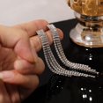 thumbnail image 3 of 1 par de pendientes colgantes de plata con borlas y borlas de moda para mujeres de bodas de cumpleaños jinwen Pendientes largos con borlas, 3 of 6