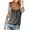 Gray, variant on QLEICOM Summer Tank Tops for Women Loose Fit Pleated Square Neck Sleeveless Tops Curved Hem Flowy Basic Cami Top Slim Vest Army Green XXL, US Size 12
