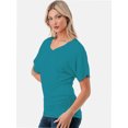 thumbnail image 2 of Women's Short Sleeve V Neck Dolman Top Tshirt, 2 of 4