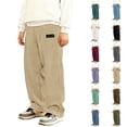 thumbnail image 5 of Kids Baby Boy Corduroy Pants Elastic Waist Sweat Pants Uniform Pants Boys Clothes Size 7-8 Years, 5 of 5