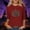 Wine plus size halloween shirt a1, variant on Bzdzmqm Womens Plus Size Halloween Tops 3/4 Sleeve Sequins Printed Round Neck Pullover Tee Casual Fall Shirts for Women Trendy Holiday Outfits, Red 3XL