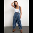 thumbnail image 4 of Mono Vaquero Holgado Informal Sin Mangas con Bolsillos Ajustable para Mujer Azul Vaquero L, 4 of 7