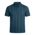 thumbnail image 7 of TKKCS Mens Jacquard Knit Polo Shirt- Business Casual Short Sleeve Regular Fit Moisture-Wicking Breathable Collared Shirts Army Green Size 3XL, 7 of 7