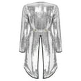thumbnail image 4 of Zaldita Womens Sequin Circus Ringmaster Blazer Tailcoat Magician One-Button Jacket Silver L, 4 of 7