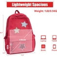 thumbnail image 2 of Mochila de pana con patrón de estrella, bolsa ligera para portátil para viajes diarios, estética de inspiración retro, 2 of 3