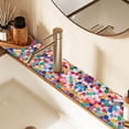 thumbnail image 2 of Yayeee Faucet Mat for Kitchen Sink 14.7" Diatomite Long Splash Guard Pad, Blue Colorful Circles, 2 of 7