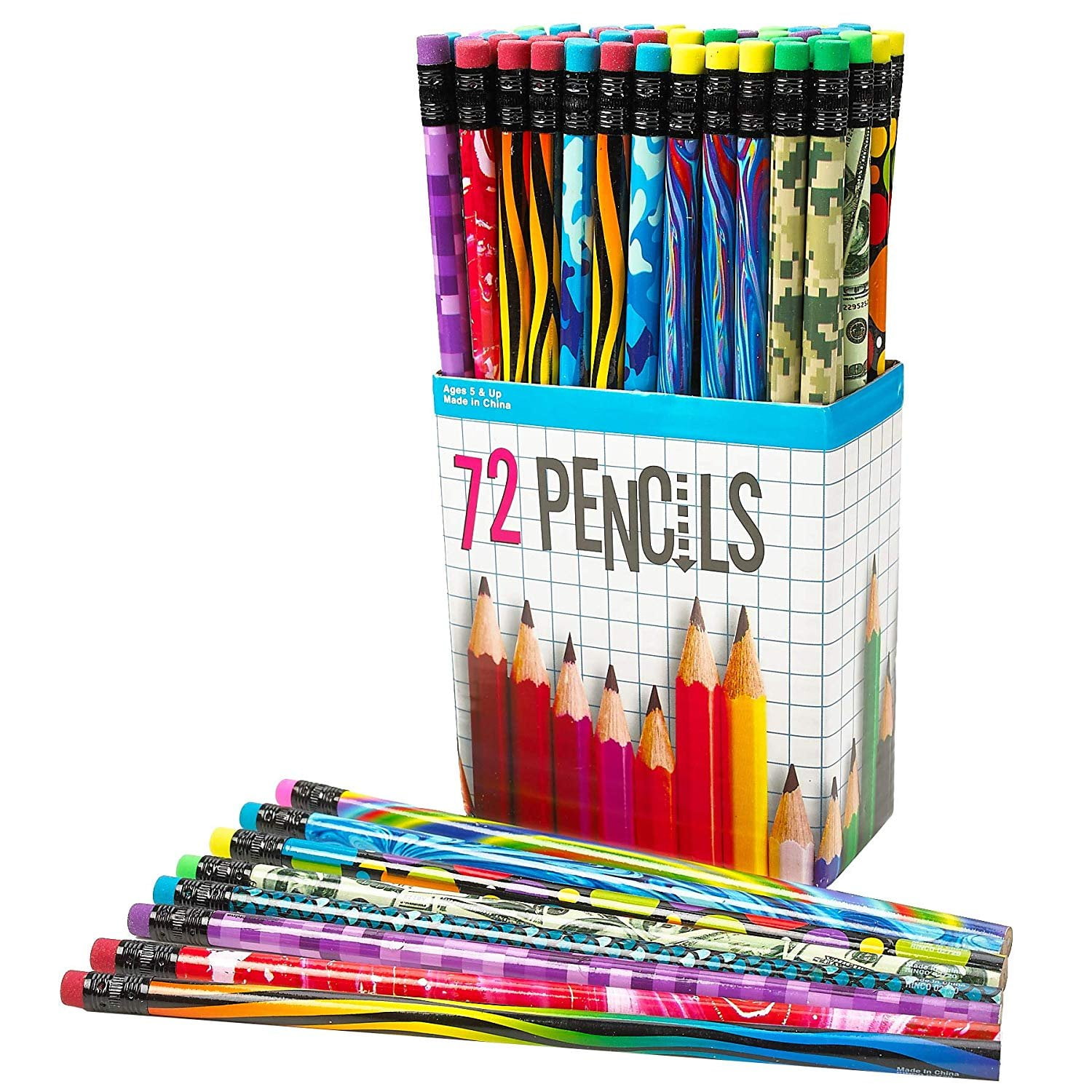 Emoticon Pencil Assortment ? 7.5 inches Assorted Colorful Pencils for